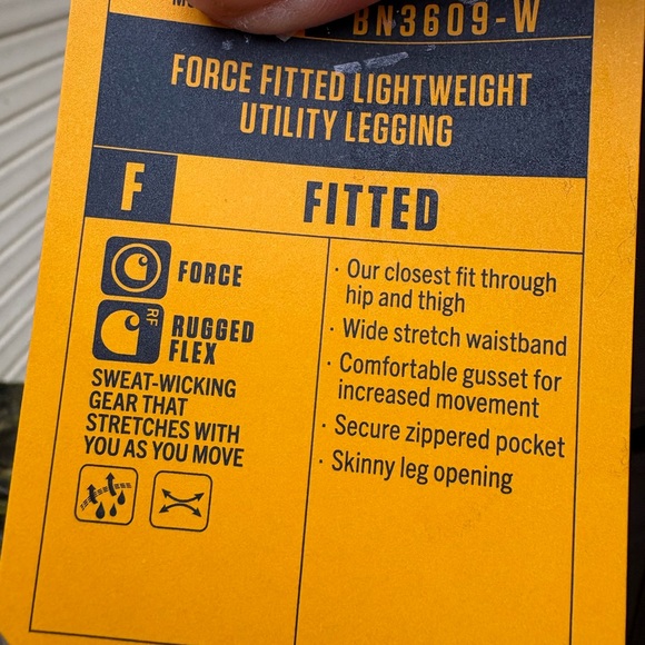 Carhartt Women's Force Fitted Lightweight Utility Leggings. Size 4-6 tall. NWT! - Picture 10 of 13